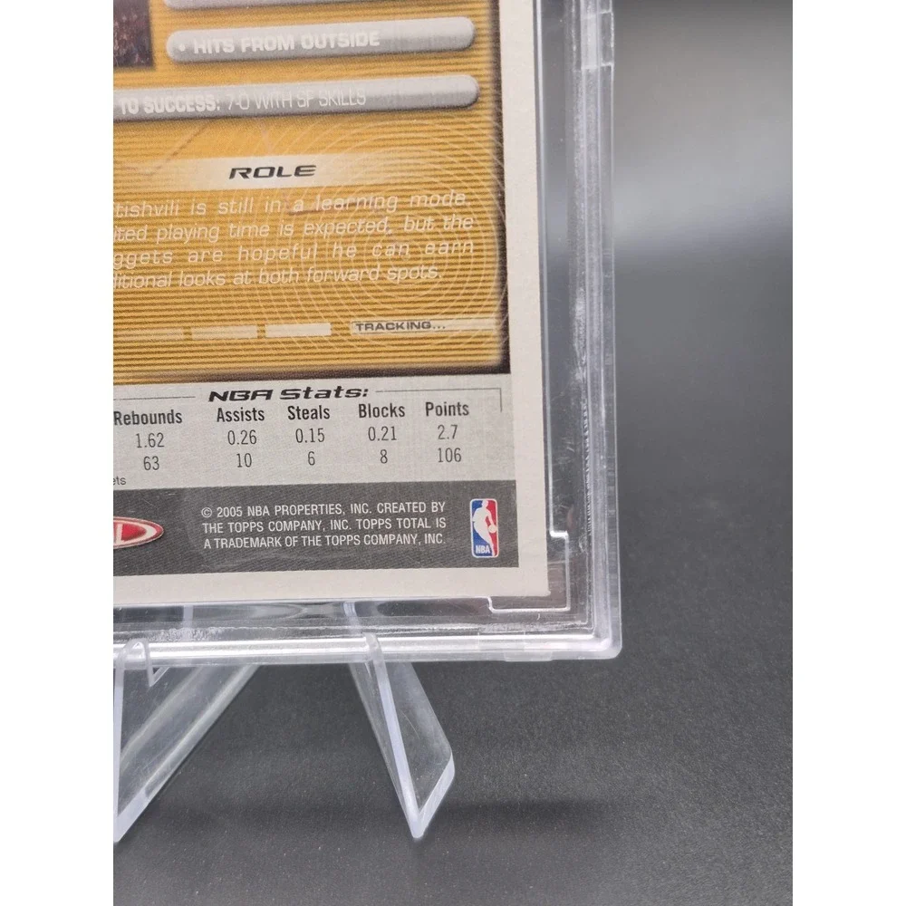 2004-05 Topps Total Nikoloz Tskitishvili #214 Gray Border BCCG 10 MINT Nuggets